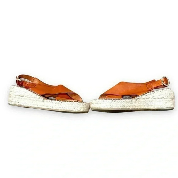 Shoe The Bear Orchid Tan Leather Wedge Espadrille Heeled Sandals Size 8.5 - Picture 10 of 14